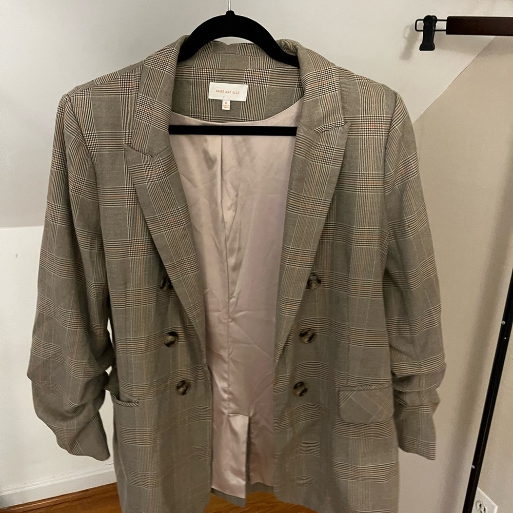 Skies Are Blue Checkered Blazer - size XL